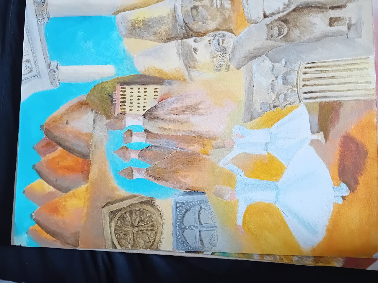 Veel  oude schilder werk op papier