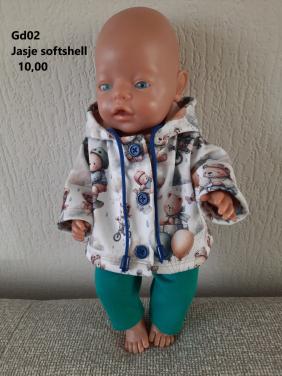 Poppenkleertjes baby born. Softshell jasje. Opbrengst KiKa.
