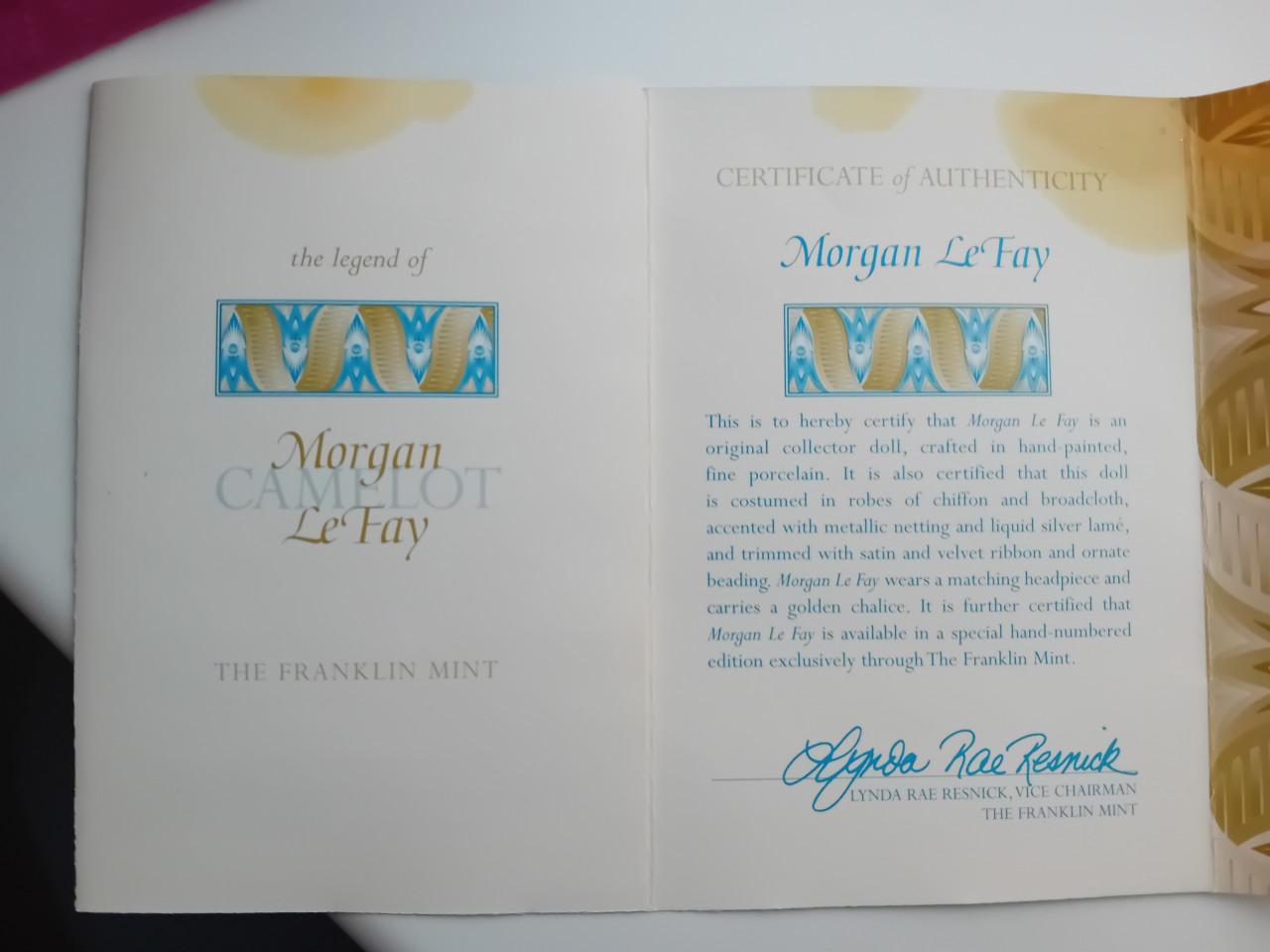 The Franklin Mint Arthurian Collection Heirloom Dolls: Morgan Le Fay