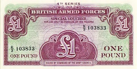 Biljetten British Armed Force  UNC