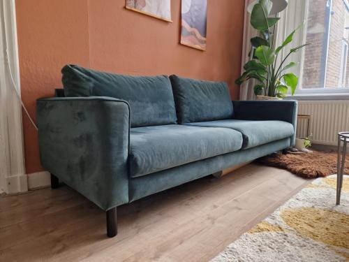 Kwantum Visby Velours groen bank 2 zits