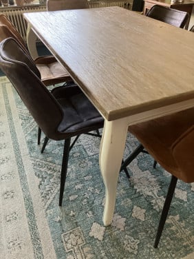 Grenen eettafel met 6 stoelen