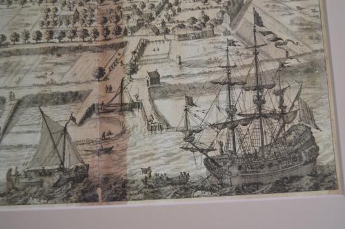 Kopergravure 'De heerlykheyt van Nieu Land' Smallegange 1696