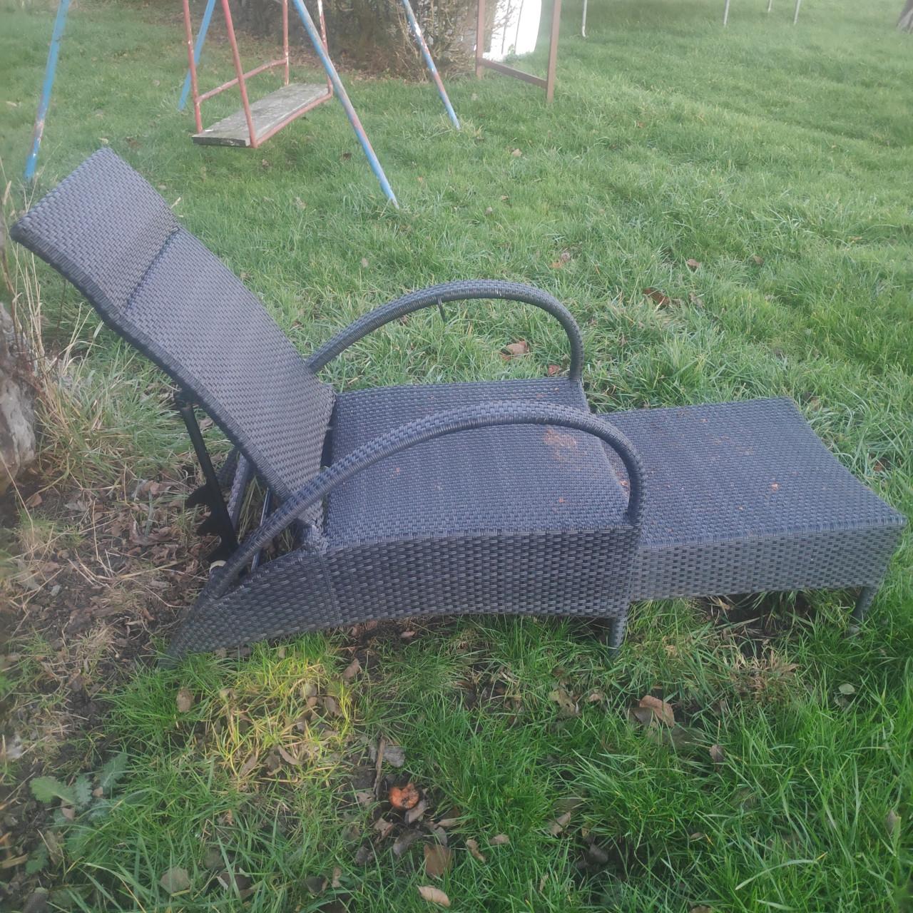 Tuinstoel met uitschuifbare voetensteun en verstelbare rugleuning (2x)