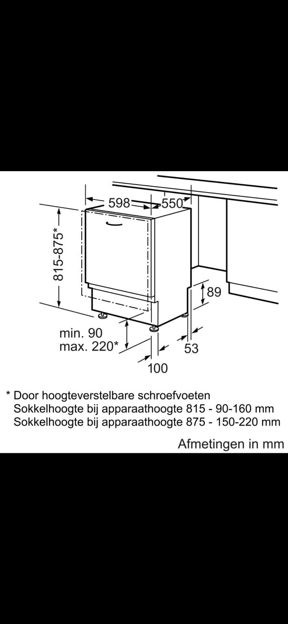 Kort gebruikte Bosch inbouw Vaatwasser klasse A++ met besteklade 83x60 cm.