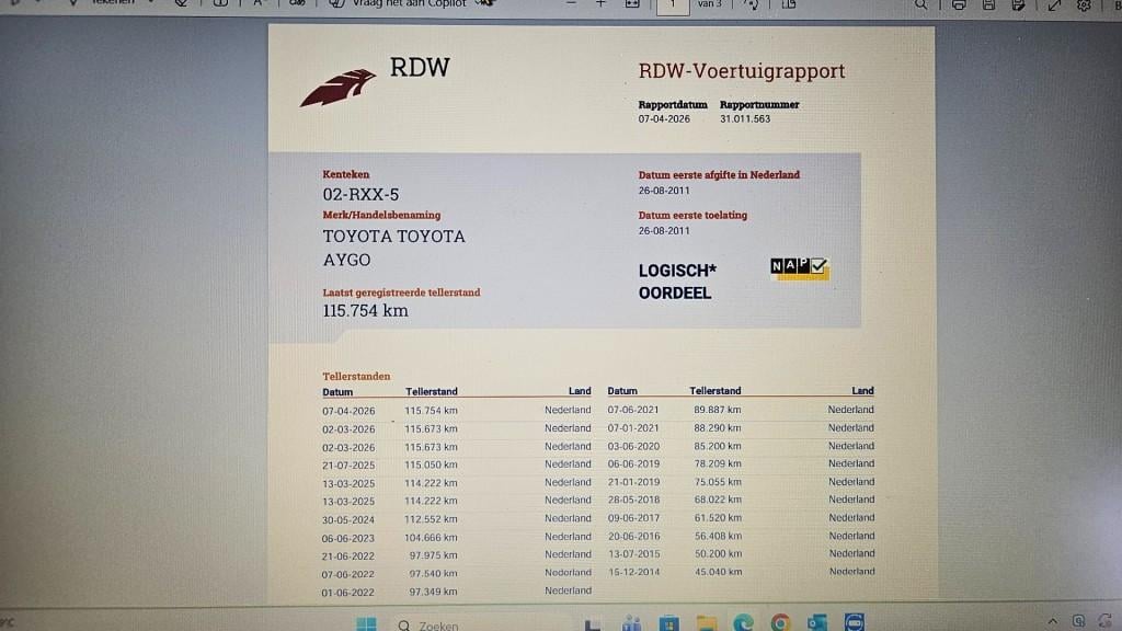 Toyota Aygo dynamic navigator 2011 / nl auto / nap / apk 03/27