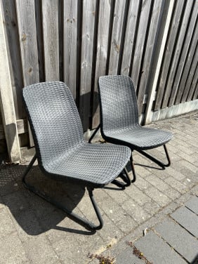 Twee tuinstoeltjes antraciet