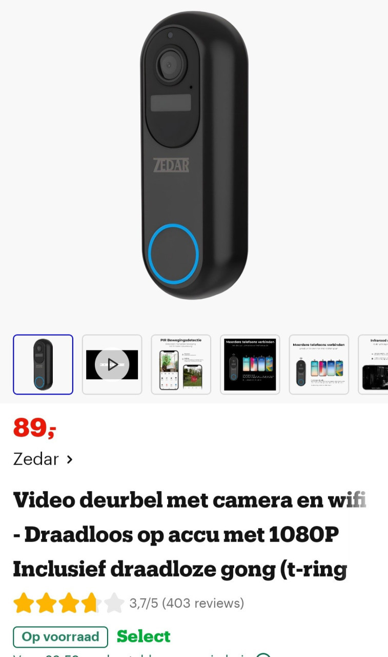 Video deurbel met gong