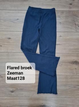 Zeeman blauwe flared broek maat 128