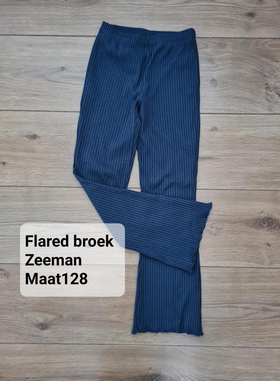 Zeeman blauwe flared broek maat 128