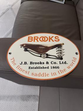 Brooks vintage reclamebord – decoratief fietsbord – reproductie