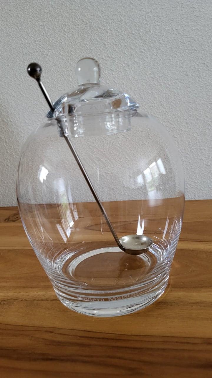 Riviera Maison glazen pot voor olijven 'Olives', h 19 cm