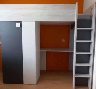 Trasman hoogslaper met kast en bureau