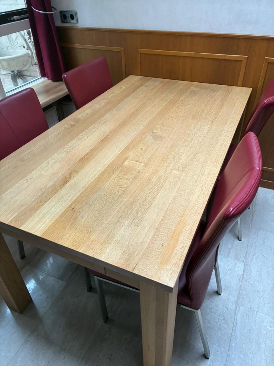 Eettafel massief eiken, verlengbaar!