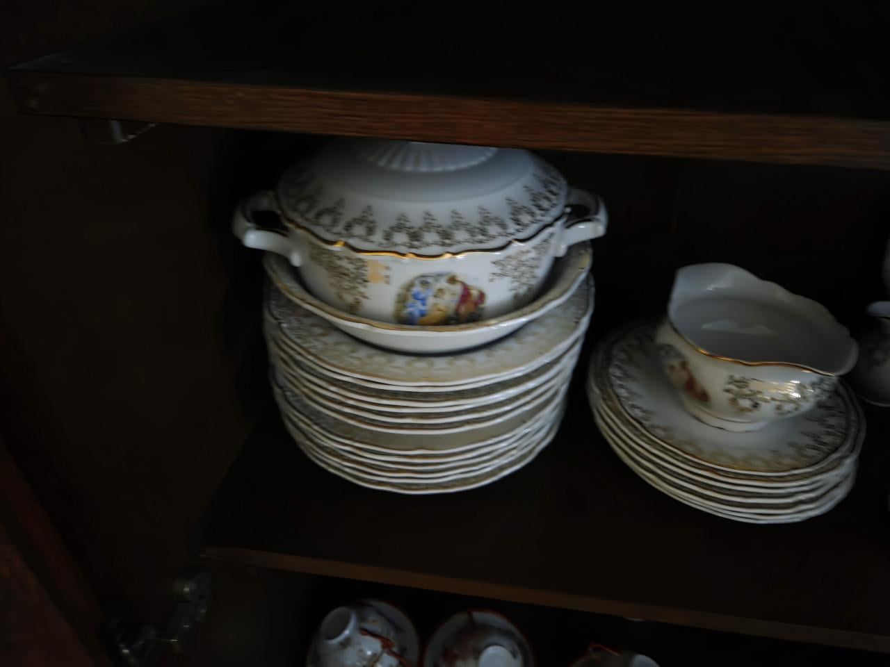 Servies met tekening zeventiende eeuw Frankrijk