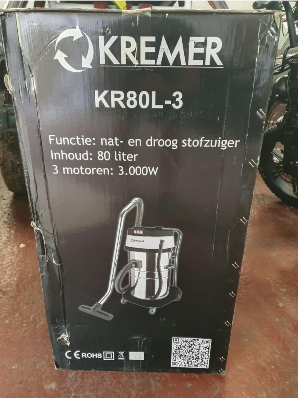 Kremer KR80L-3 nat droog stofzuiger