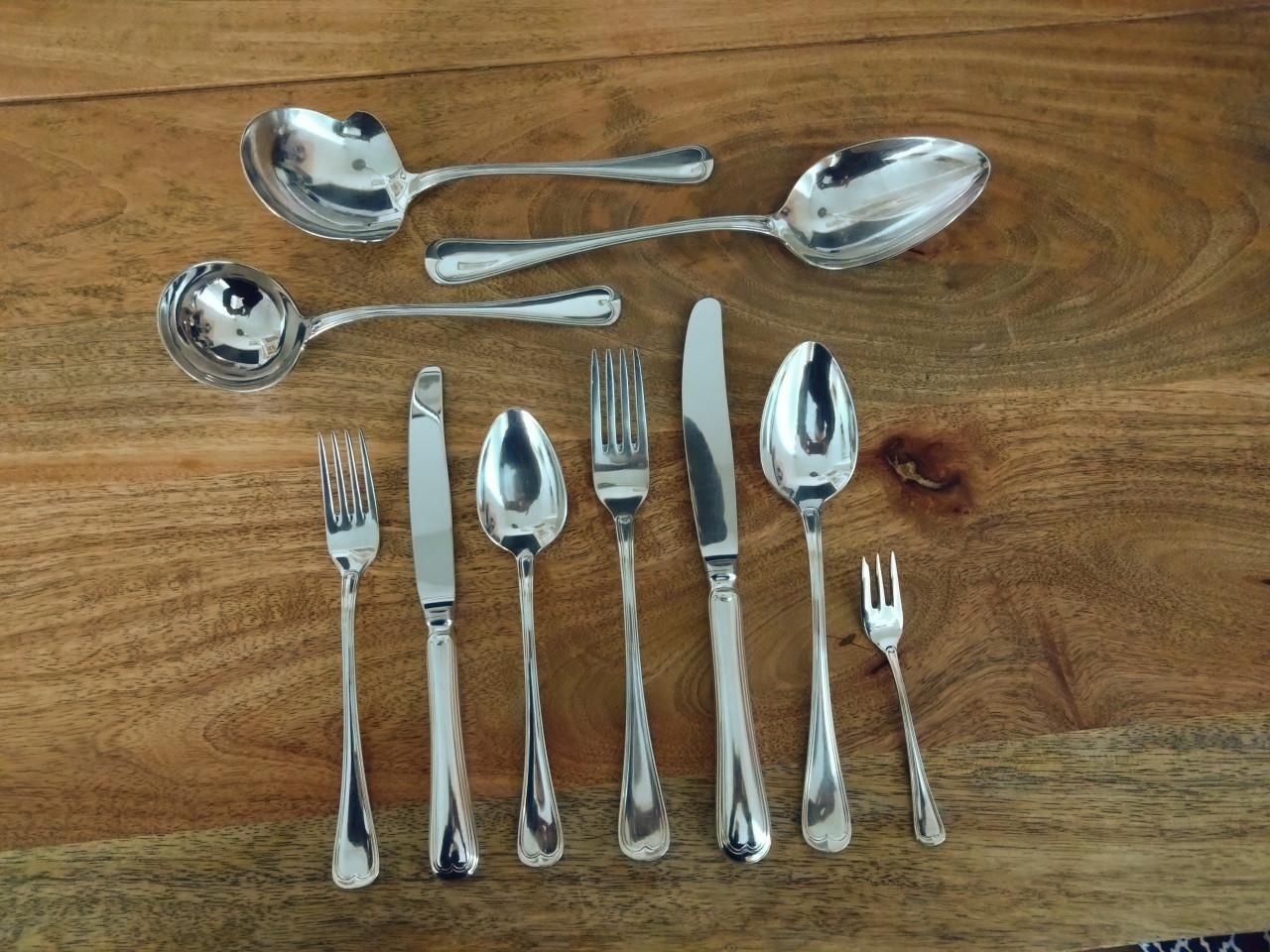 Antiek zilver bestek 6 personen comleet