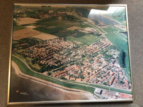 Luchtfoto Hansweert in alu lijst