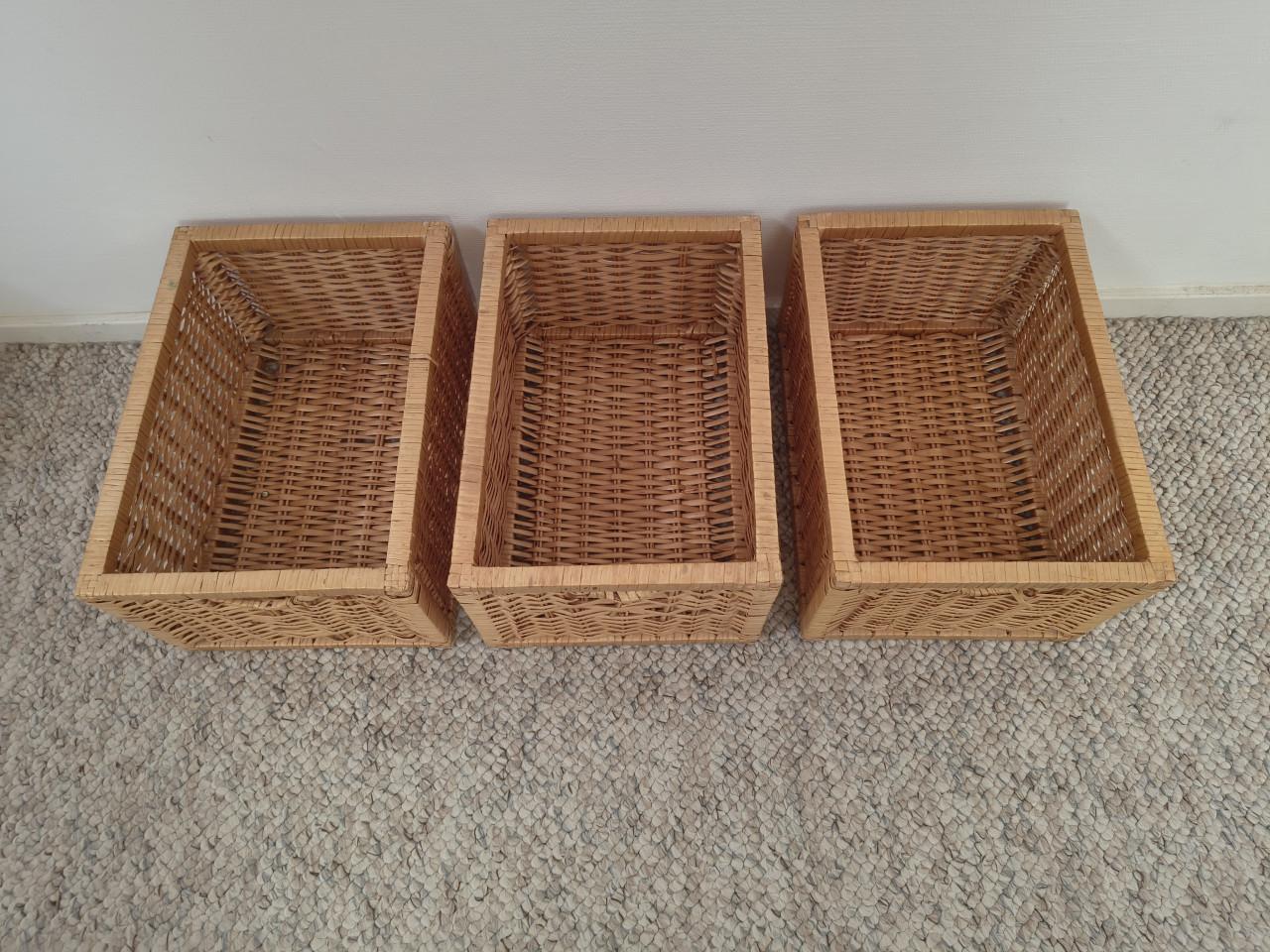 Prachtige set van 3x rieten mand, opbergmand rotan, mandjes.