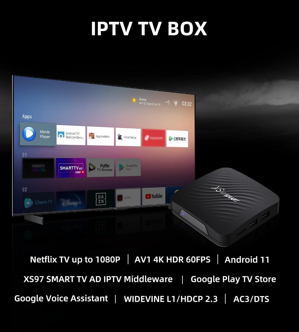 XS97 Android smart tv box inclusief 1 jaar kijken