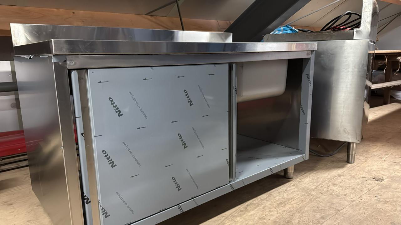 RVS spoelbak met onderkast en werkblad