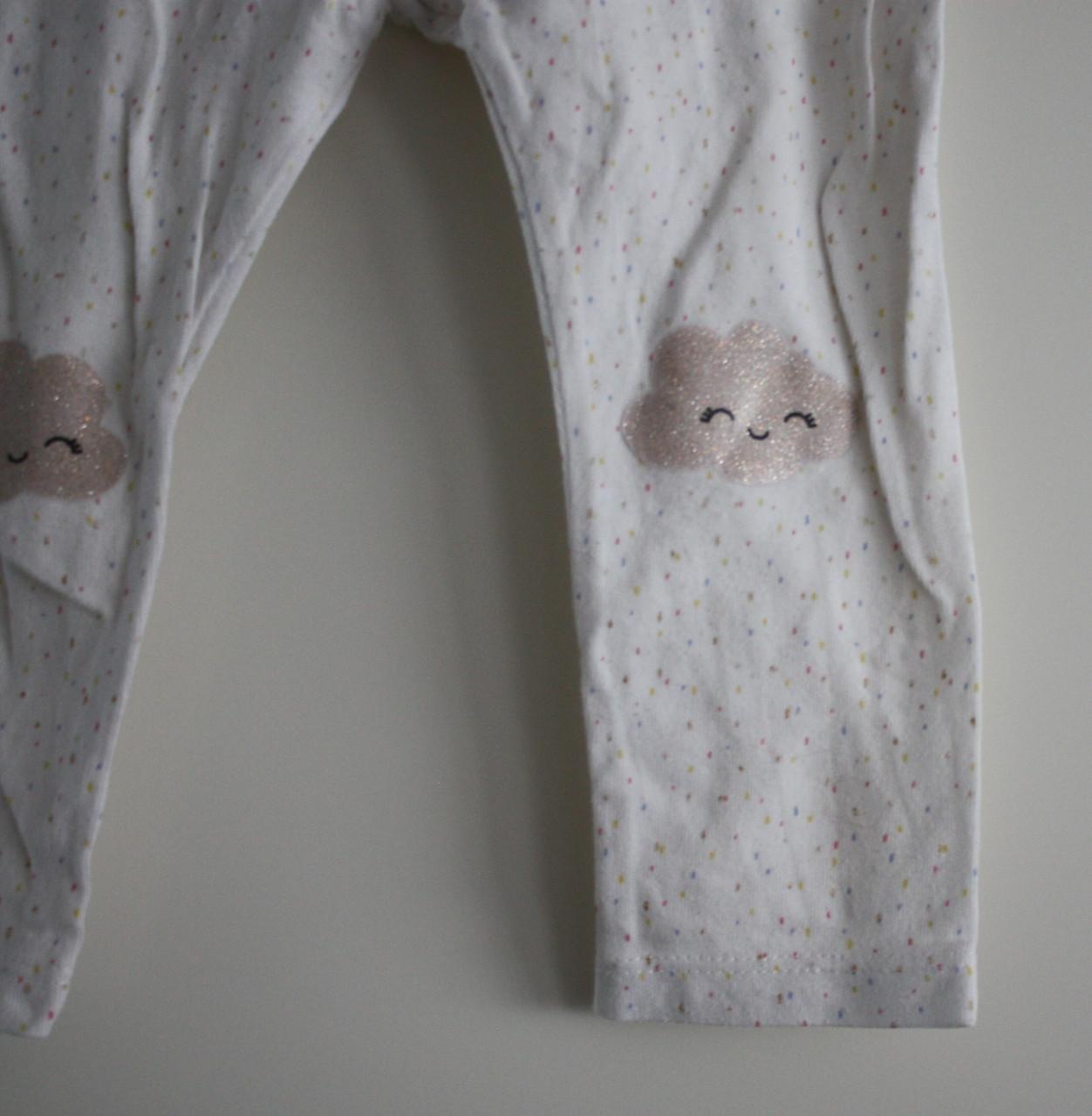 Witte legging broek met wolkjes maat 86