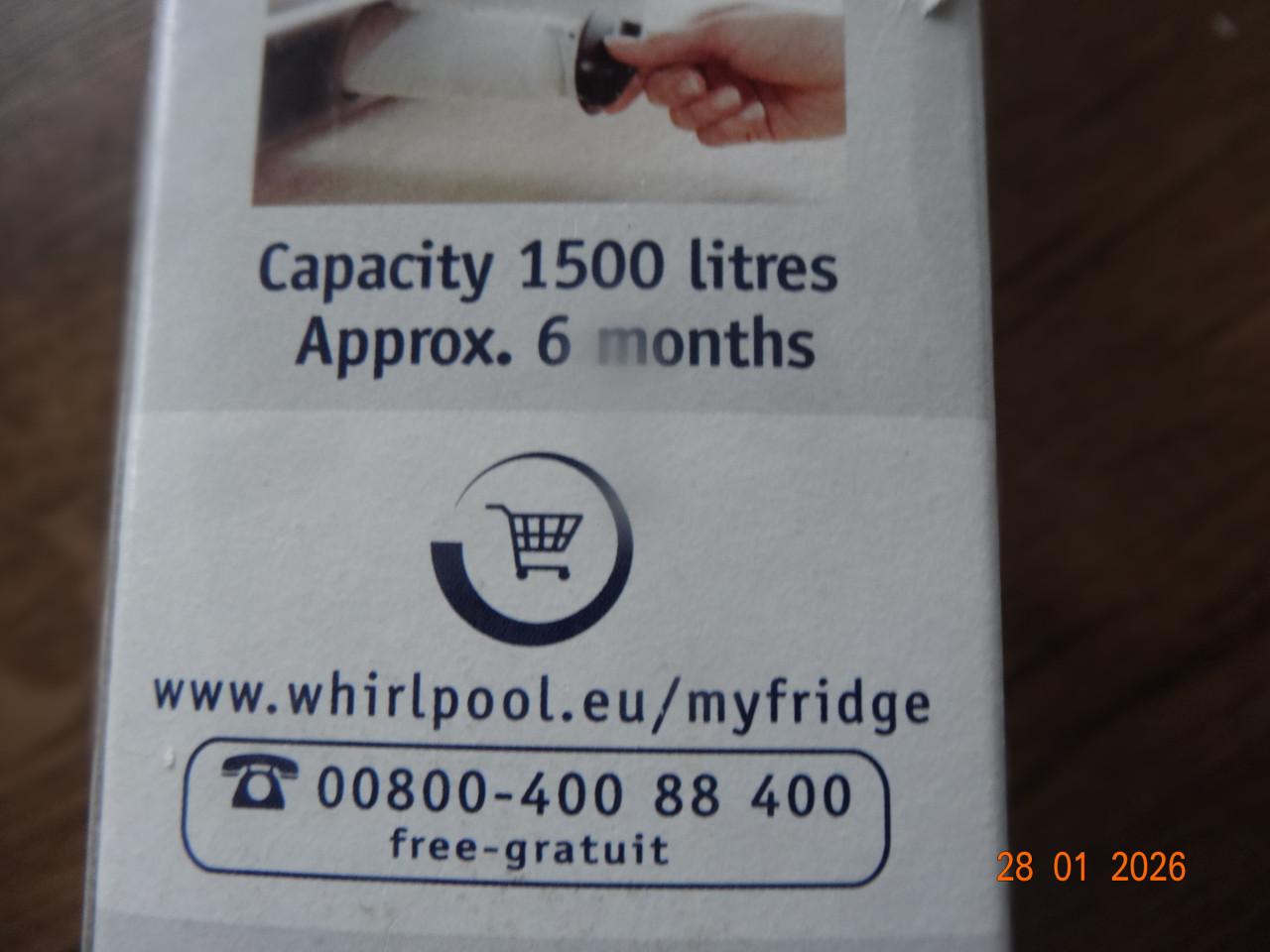 Nieuw originele waterfilter/SBS002/ whirlpool amerikanse koelkast.