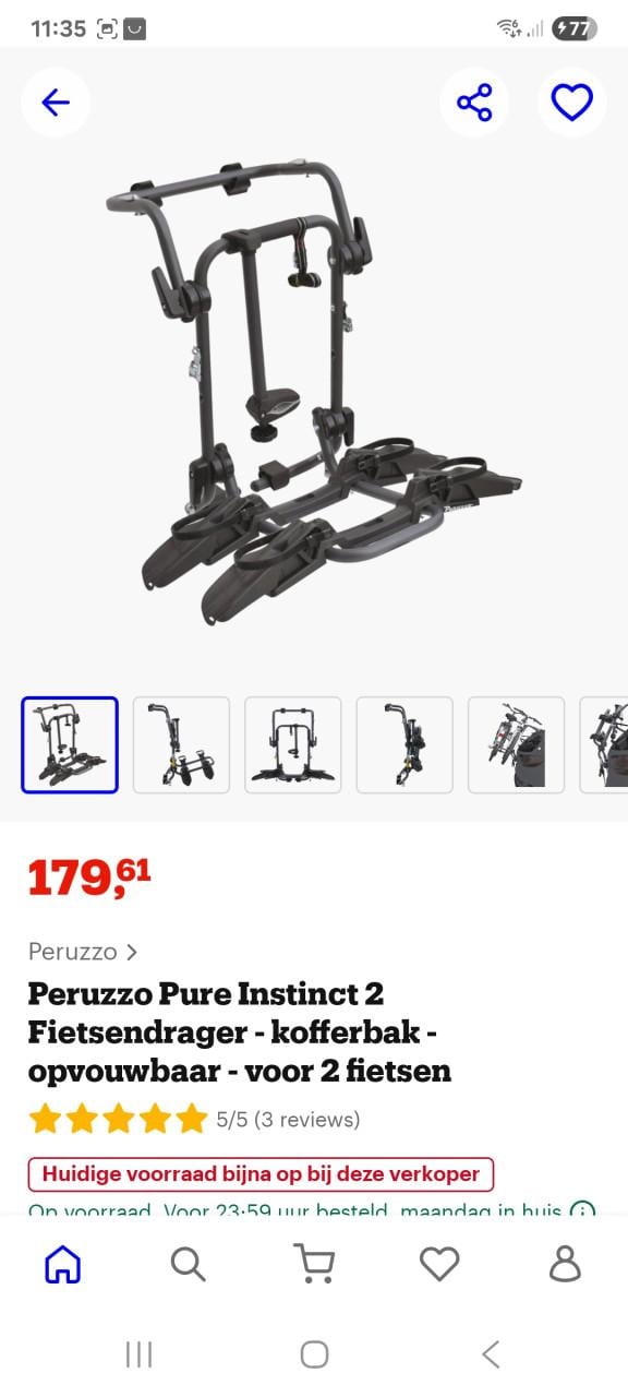 Fietsendrager voor auto's zonder trekhaak