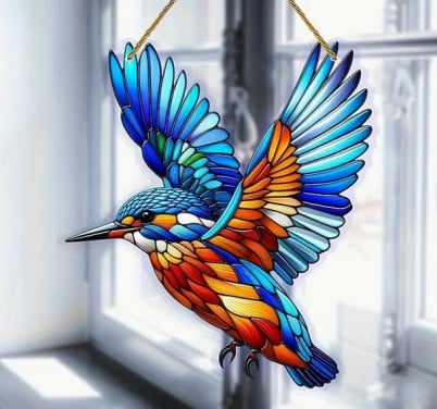 Ijsvogel ( nieuw ) raamhanger , tuinhanger, zonnevanger