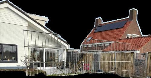 Dubbelstaaf mat 5 maal 251 breed en 183 hoog 8 mm dik inc 8 palen