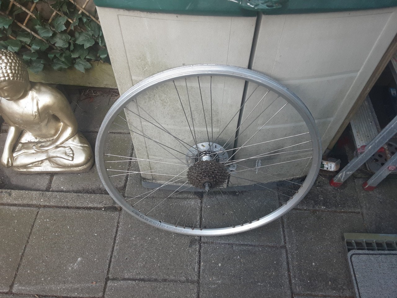 Gazelle 28 inch shimano achterwiel, 8 speed cassette, uitvalnaaf
