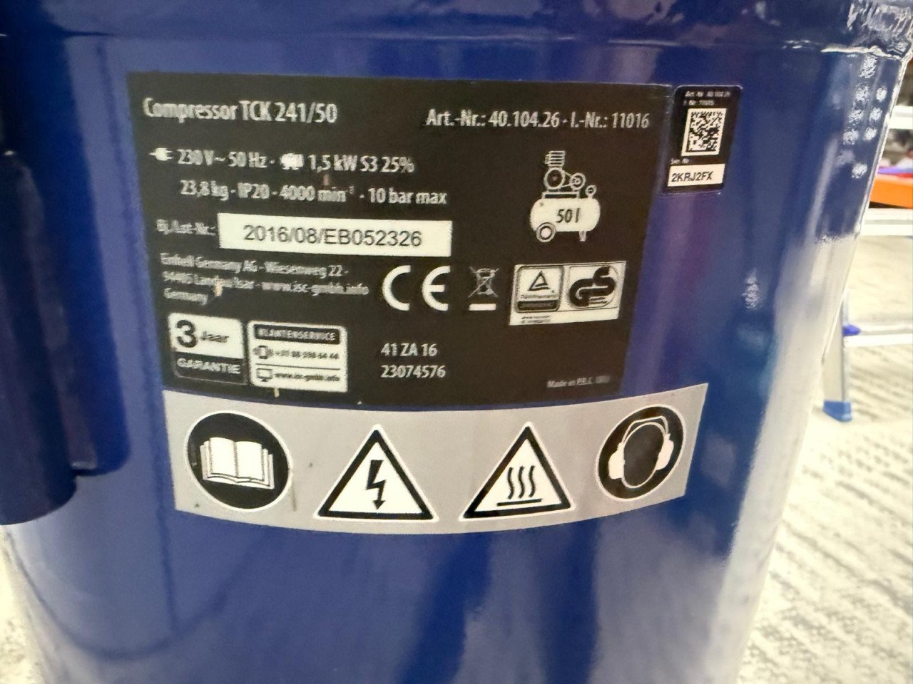 Compressor 50 liter 10 bar Topcraft - Einhell