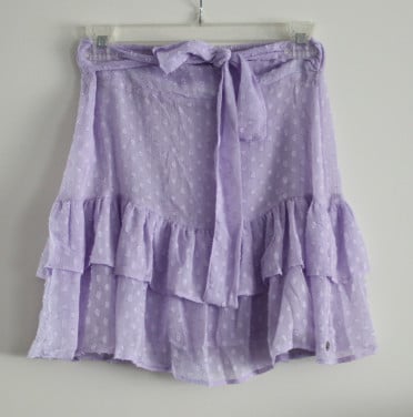 Lila paarse rok met witte stippen maat xs