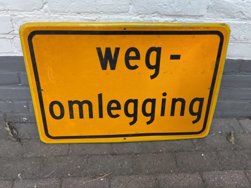 Verkeersbord Wegomlegging