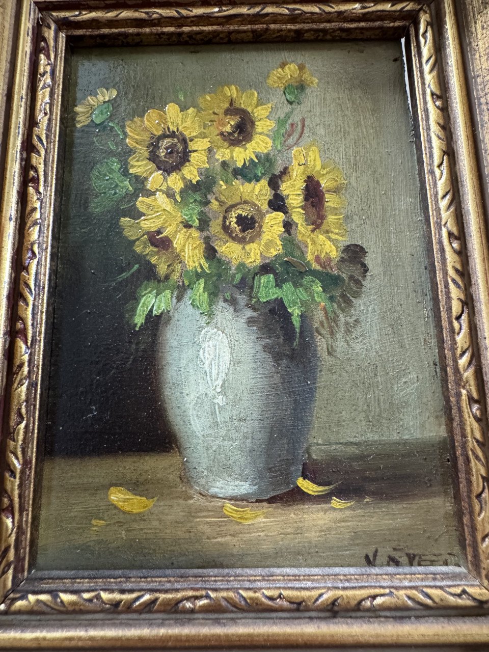 Schilderij zonnebloemen te koop, inclusief lijst