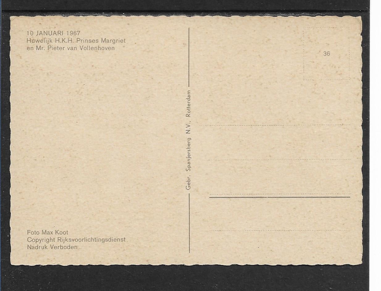 Ansichtkaart  A 1145 10 jan1967  huwelijk Prinses Margriet van Vollenhoven