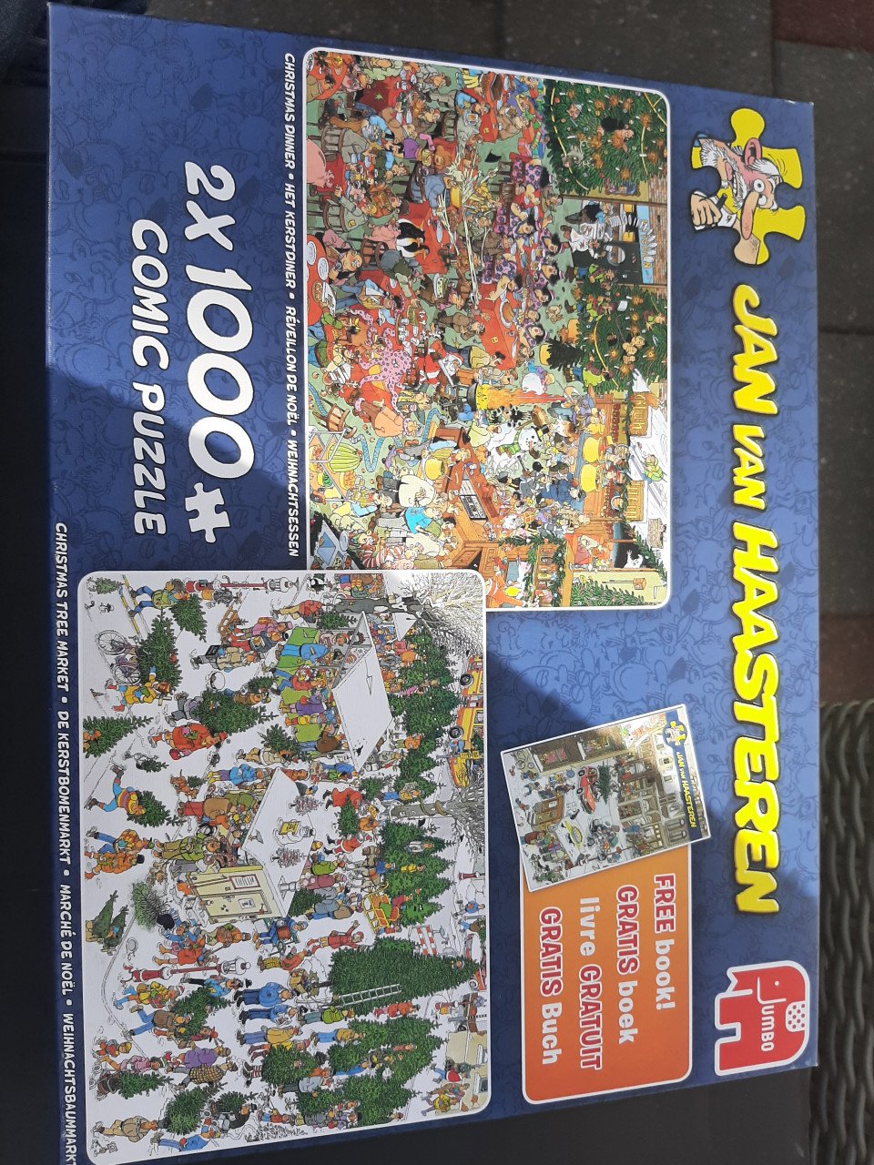 Jan van haasteren het kerstdinner en kerstbomenmarkt 2000 stukjes