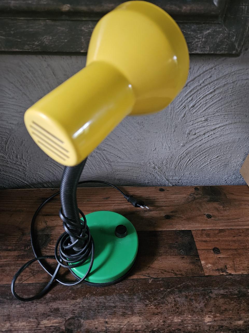Vintage Bureaulamp Geel/Groen - Flexibele Zwanenhals