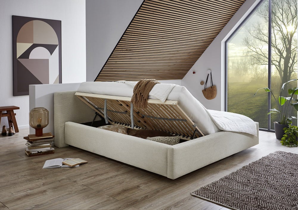 Design bed Claudia 160 of 180 x 200 cm met opbergruimte