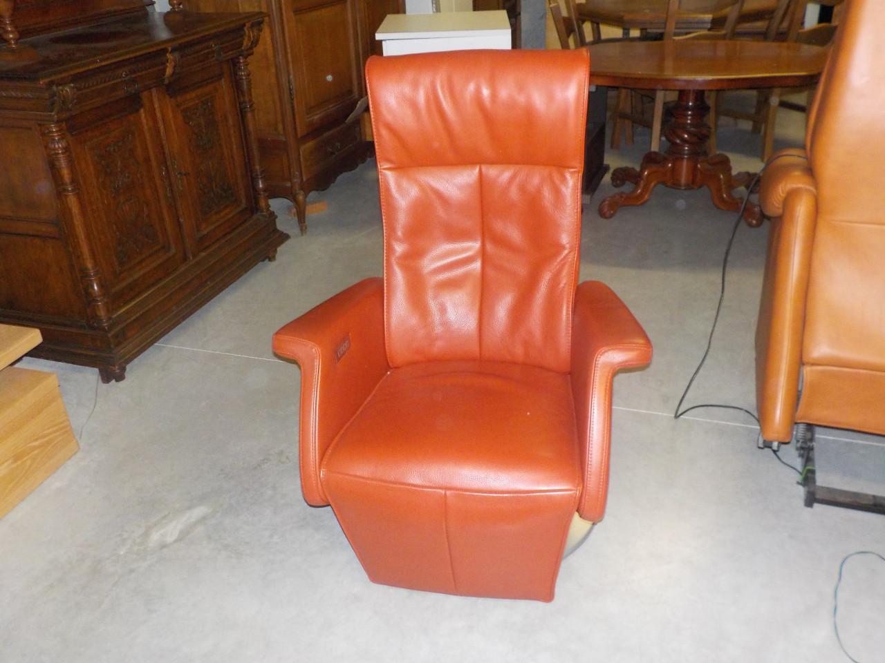 Elektrisch leren relax draai fauteuil met batterij in zeer goede staat