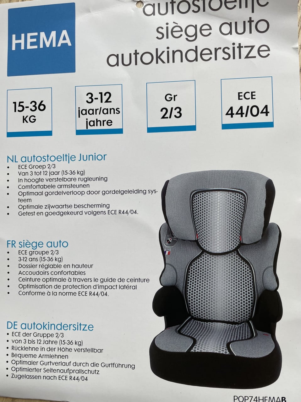Kinder autostoeltje