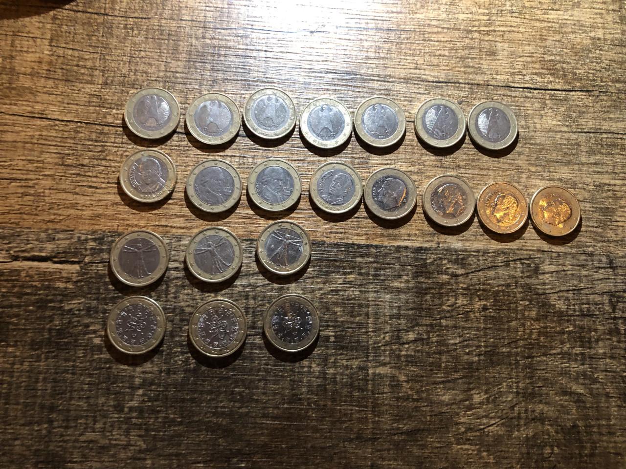 Verschillende 1 euromunten
