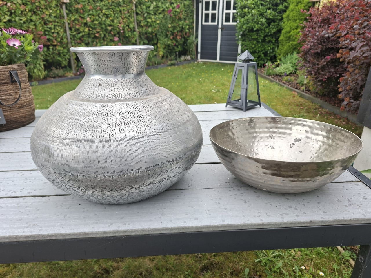 2 grote vaas en schaal
