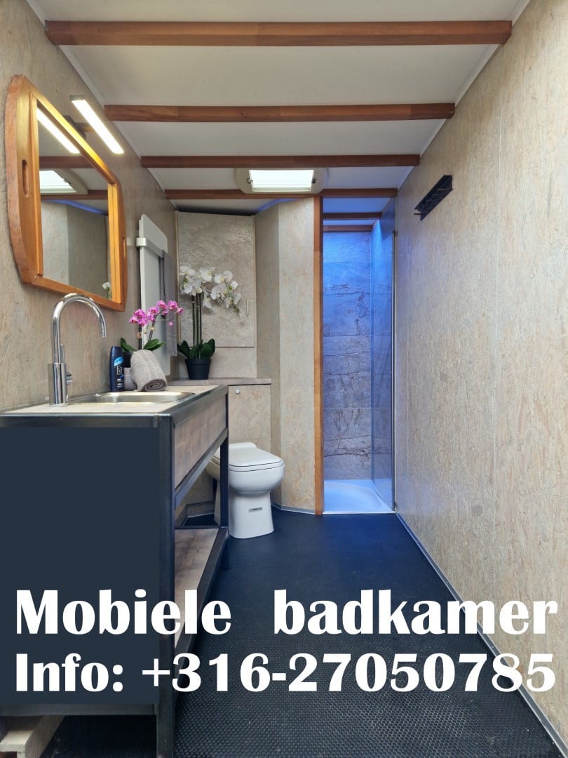 Verbouwing? Mobiele douche incl wc te huur.