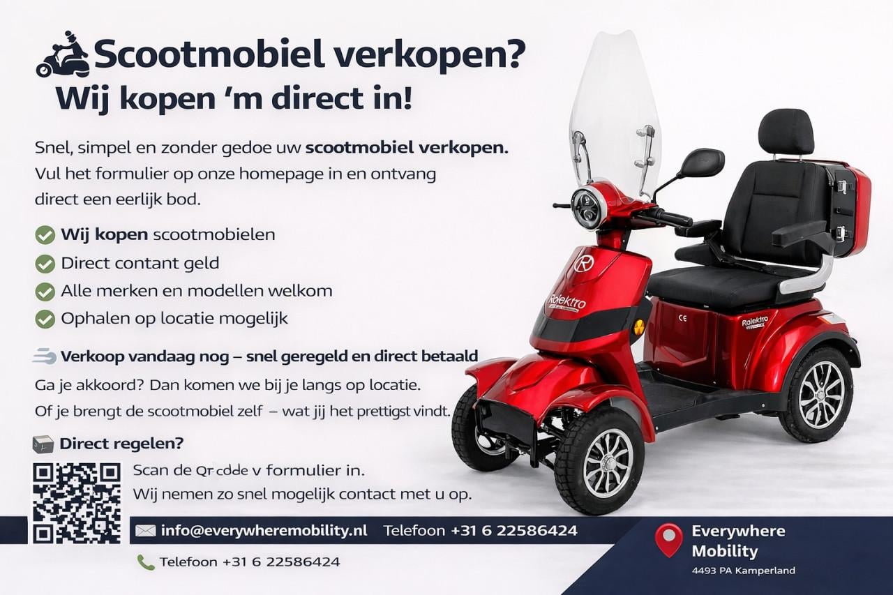 🛵 Scootmobiel verkopen? Wij kopen ’m direct in!