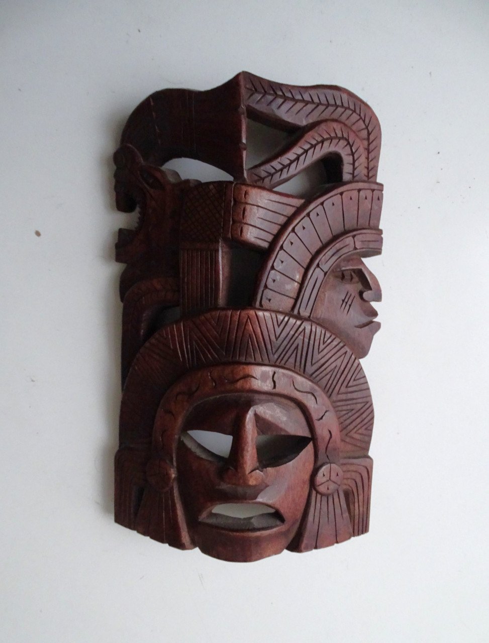 Houten Masker Maya Mexico Houtsnijwerk
