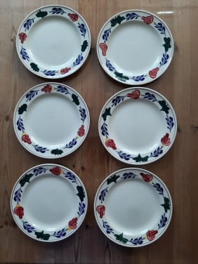 BOERENBONT BOCH - 6 DINERBORDEN - DIA 24 CM