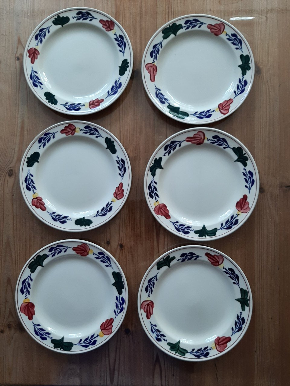 BOERENBONT BOCH - 6 DINERBORDEN - DIA 24 CM