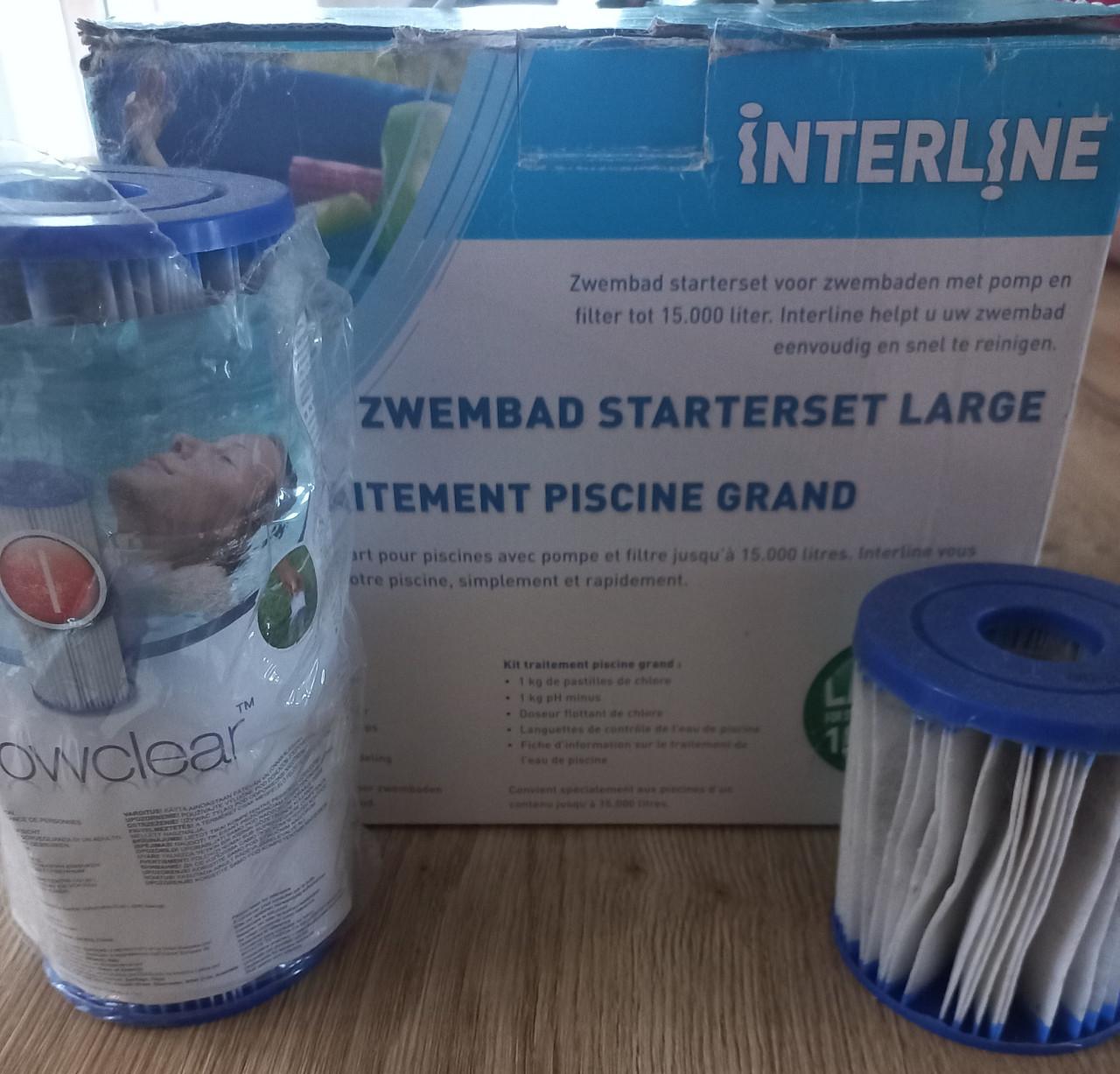 Zwembad starterset Large Interline Chloorpoeder en filters