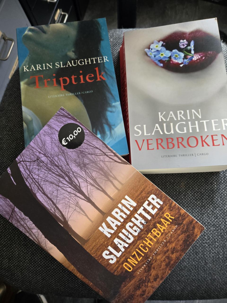 3 x Karin Slaughter . Zeer nette staat Onzichtbaar Triptiek Verbroken